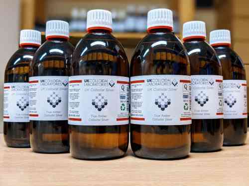 12 x 500ml Glass Amber Colloidal Silver