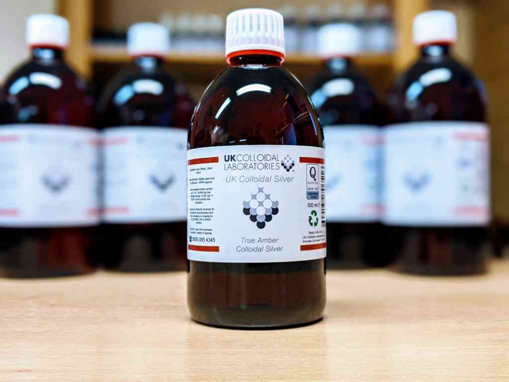 1 x 500ml Plastic Amber Colloidal Silver UK Colloidal Silver