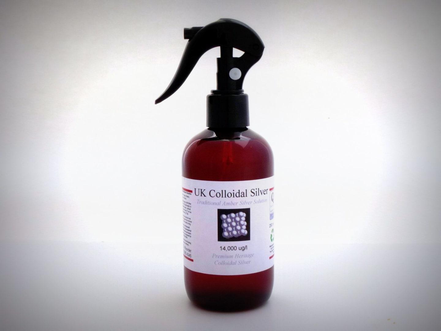 1 x Amber Colloidal Silver 14,000ug/l Spray 250ml UK Colloidal Silver